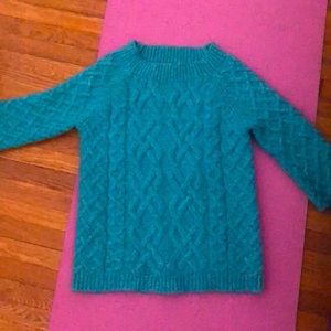 Loft super soft gorgeous Aqua thick warm boatneck sweater size small worn once